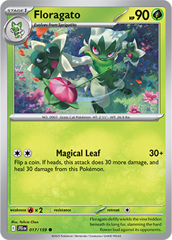 Common Pokémon card Floragato 17/159 from Journey Together expansion