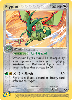 Rare Pokémon card Flygon 15/97 from Ex Dragon expansion