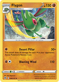Rare Pokémon card Flygon 076/172 from Brilliant Stars expansion