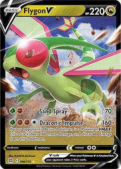 Ultra rare V Pokémon card Flygon V 106/172 from Brilliant Stars expansion