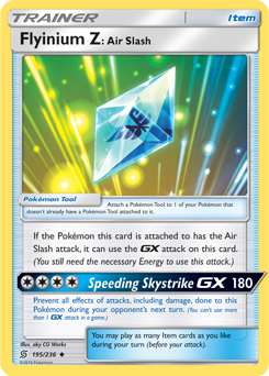 Uncommon Pokémon card Flyinium Z: Air Slash 195/236 from Unified Minds expansion