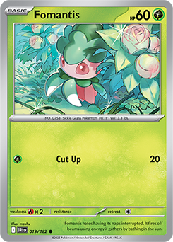 Common Pokémon card Fomantis 13/182 from Destined Rivals expansion