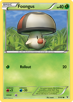 Common Pokémon card Foongus 9/101 from Noble Victories expansion