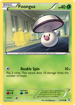 Common Pokémon card Foongus 17/124 from Dragons Exalted expansion