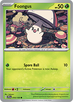Common Pokémon card Foongus 10/159 from Journey Together expansion