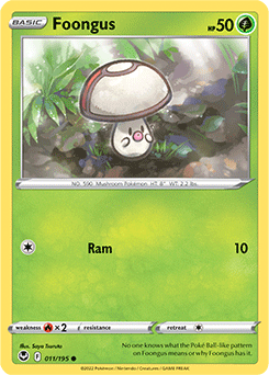 Common Pokémon card Foongus 011/195 from Silver Tempest expansion