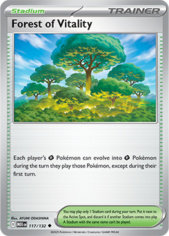Uncommon Pokémon card Forest of Vitality 117/132 from Mega Evolution expansion