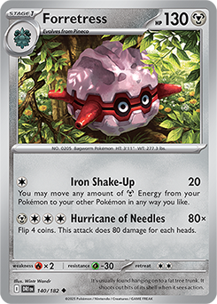 Uncommon Pokémon card Forretress 140/182 from Destined Rivals expansion