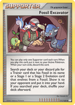 Uncommon Pokémon card Fossil EXcavator 111/123 from Mysterious Treasures expansion