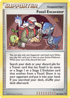 Uncommon Pokémon card Fossil EXcavator 82/100 from Majestic Dawn expansion