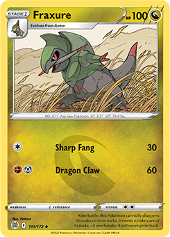 Fraxure 111/172 Pokémon card from Brilliant Stars for sale at best price