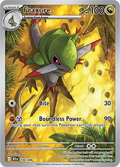 Illustration rare Pokémon card Fraxure 146/86 from Black Bolt expansion