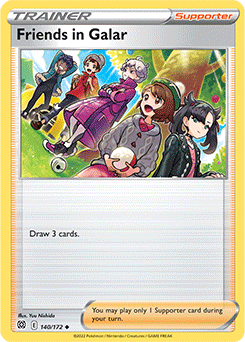 Uncommon Pokémon card Friends in Galar 140/172 from Brilliant Stars expansion