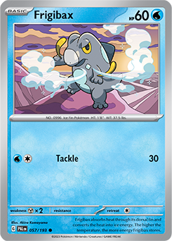 Common Pokémon card Frigibax 057/193 from Paldea Evolved expansion