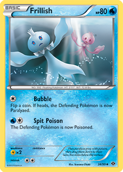 Uncommon Pokémon card Frillish 34/99 from Next Destinies expansion