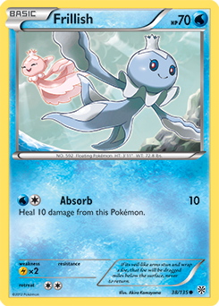Common Pokémon card Frillish 38/135 from Plasma Storm expansion