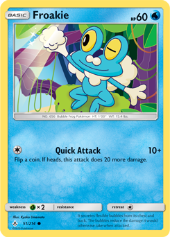 Common Pokémon card Froakie 51/214 from Unbroken Bonds expansion