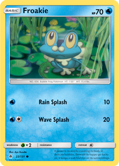 Common Pokémon card Froakie 22/131 from Forbidden Light expansion