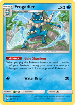 Uncommon Pokémon card Frogadier 23/131 from Forbidden Light expansion