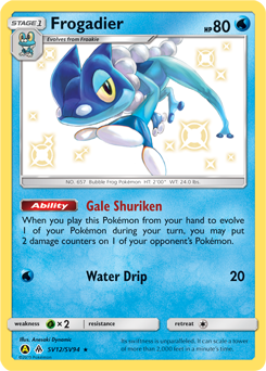 Shining Pokémon Pokémon card Frogadier SV12/SV94 from Hidden Fates expansion