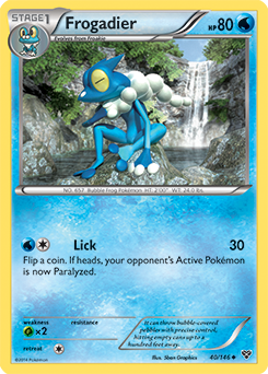 Uncommon Pokémon card Frogadier 40/146 from X&Y expansion