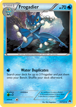 Uncommon Pokémon card Frogadier 39/122 from Breakpoint expansion