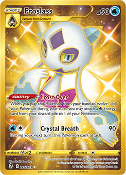 Gold Pokémon Pokémon card Froslass 226/203 from Evolving Skies expansion