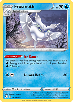 Rare Holo Pokémon card Frosmoth 030/072 from Shining Fates expansion