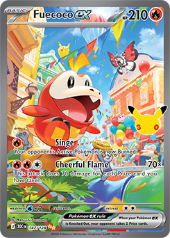 Special illustration rare Pokémon card Fuecoco ex 147/128 from 30th Celebration expansion