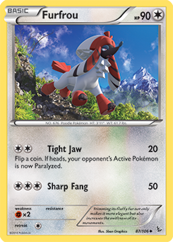 Uncommon Pokémon card Furfrou 87/106 from Flashfire expansion