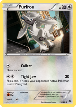 Common Pokémon card Furfrou 95/122 from Breakpoint expansion