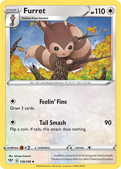 Furret 136/189 Pokémon card from Darkness Ablaze for sale at best price