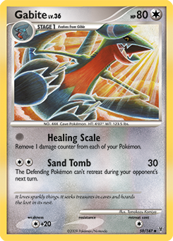 Uncommon Pokémon card Gabite 59/147 from Supreme Victors expansion