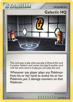 Uncommon Pokémon card Galactic HQ 106/127 from Platinuim expansion