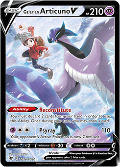 Full Art V Pokémon card Galarian Articuno V TG16/TG30 from Astral Radiance expansion