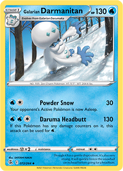 Uncommon Pokémon card Galarian Darmanitan 72/264 from Fusion Strike expansion
