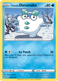 Common Pokémon card Galarian Darumaka 47/192 from Rebel Clash expansion