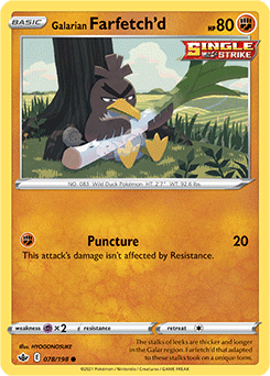 Galarian Farfetch'd 78/198 Pokémon card from Chilling Reign for sale at best price