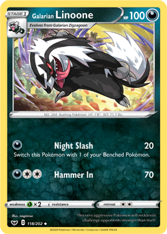 Galarian Linoone 118/202 Pokémon card from Sword & Shield for sale at best price