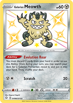 Galarian Meowth SV086/SV122 Pokémon card from Shining Fates for sale at best price