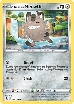Galarian Meowth 180/264 Pokémon card from Fusion Strike for sale at best price