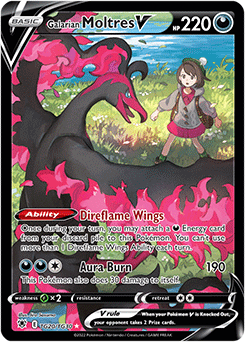 Full Art V Pokémon card Galarian Moltres V TG20/TG30 from Astral Radiance expansion