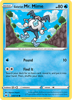 Galarian Mr. Mime 030/159 Pokémon card from Crown Zenith for sale at best price