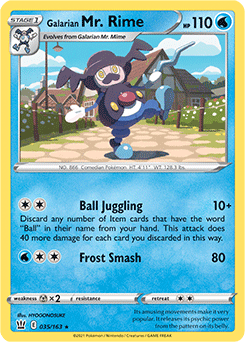 Galarian Mr. Rime 35/163 Pokémon card from Battle Styles for sale at best price