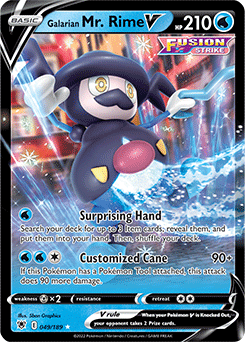 Ultra rare V Pokémon card Galarian Mr. Rime V 049/189 from Astral Radiance expansion