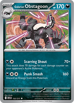 Galarian Obstagoon 132/217 Pokémon card from Ascended Heroes for sale at best price