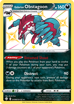 Shining Pokémon Pokémon card Galarian Obstagoon SV080/SV122 from Shining Fates expansion