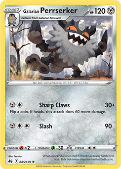 Galarian Perrserker 085/159 Pokémon card from Crown Zenith for sale at best price