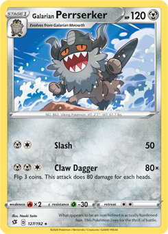 Galarian Perrserker 127/192 Pokémon card from Rebel Clash for sale at best price