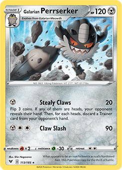 Galarian Perrserker 113/185 Pokémon card from Vivid Voltage for sale at best price
